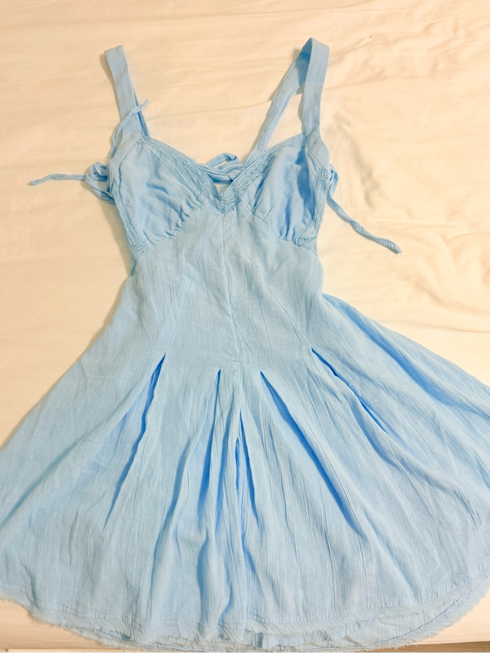 Free People Light Blue Vivi Sundress with Spaghetti Ties size M NWT